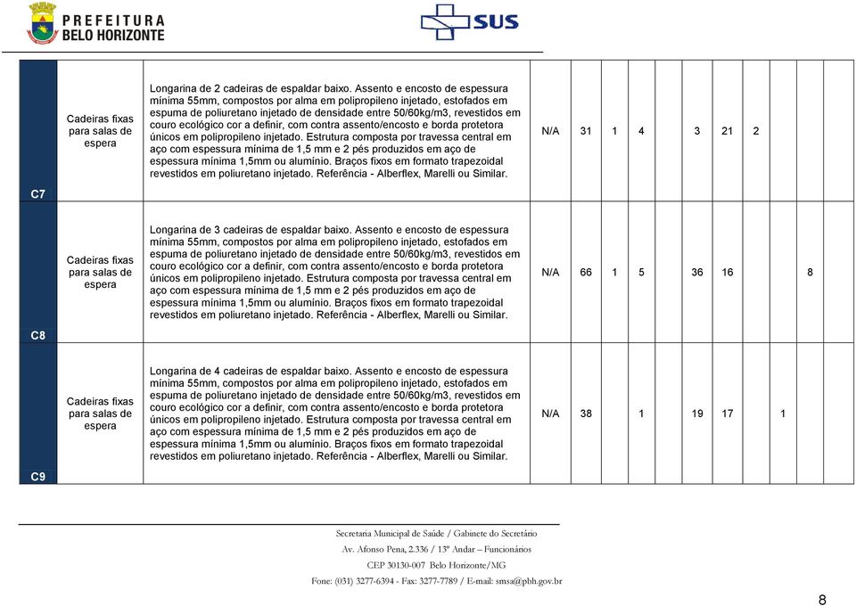 a definir, com contra assento/encosto e borda protetora únicos em polipropileno injetado.