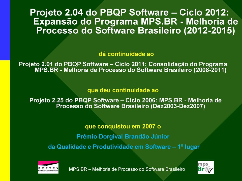 01 do PBQP Software Ciclo 2011: Consolidação do Programa MPS.