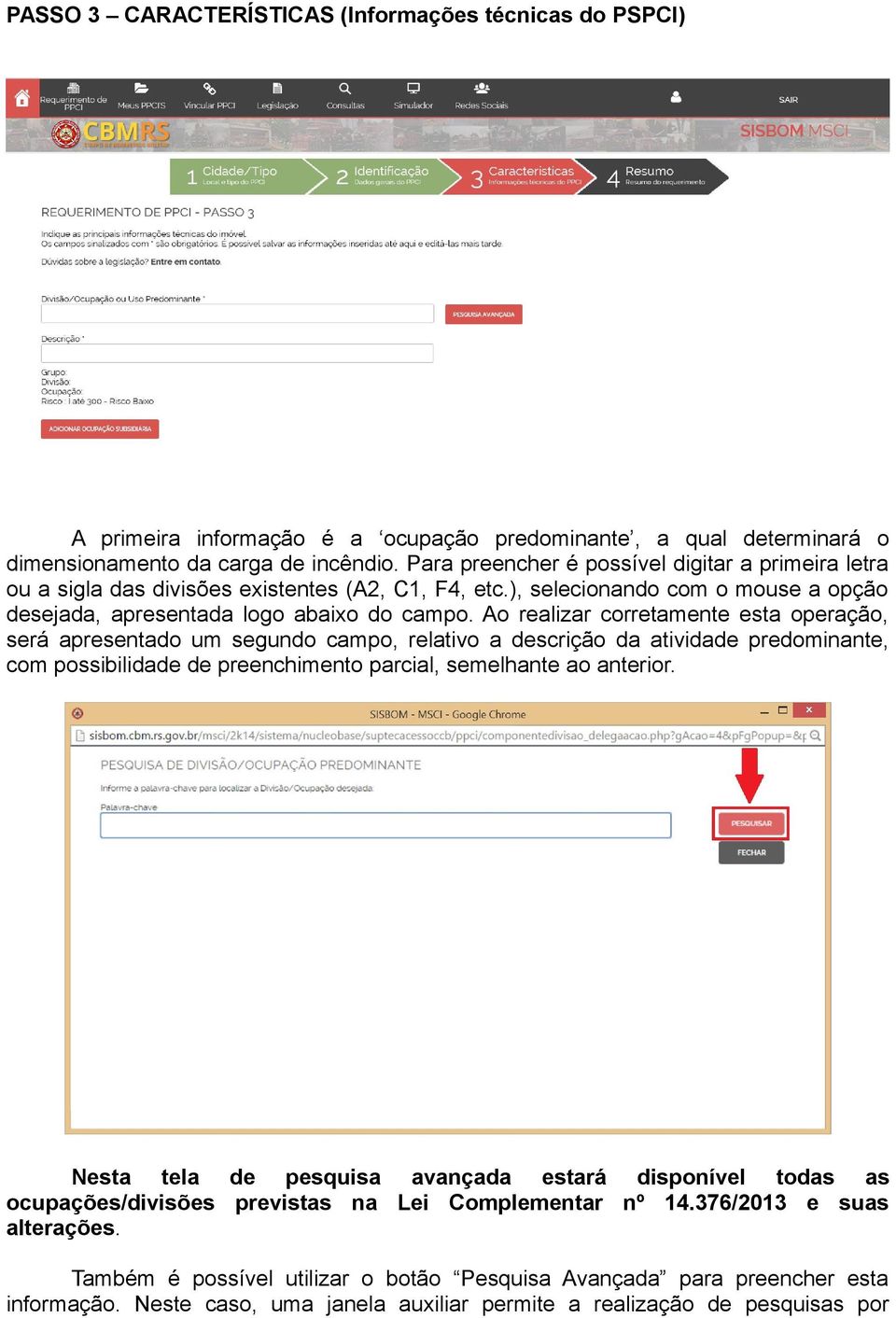 Ao realizar corretamente esta operação, será apresentado um segundo campo, relativo a descrição da atividade predominante, com possibilidade de preenchimento parcial, semelhante ao anterior.