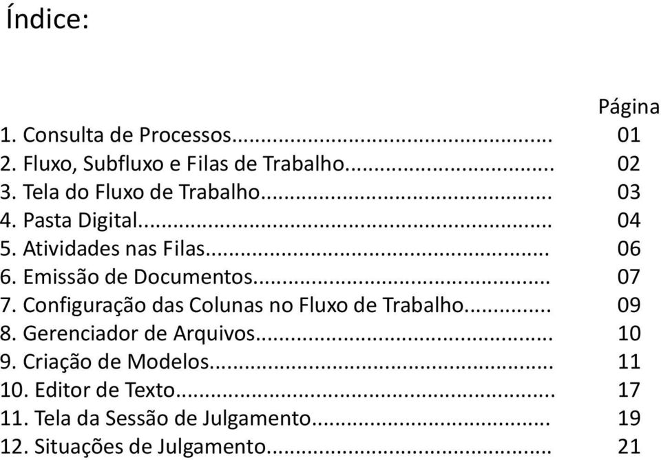 Emissão de Documentos... 07 7. Configuração das Colunas no Fluxo de Trabalho... 09 8.