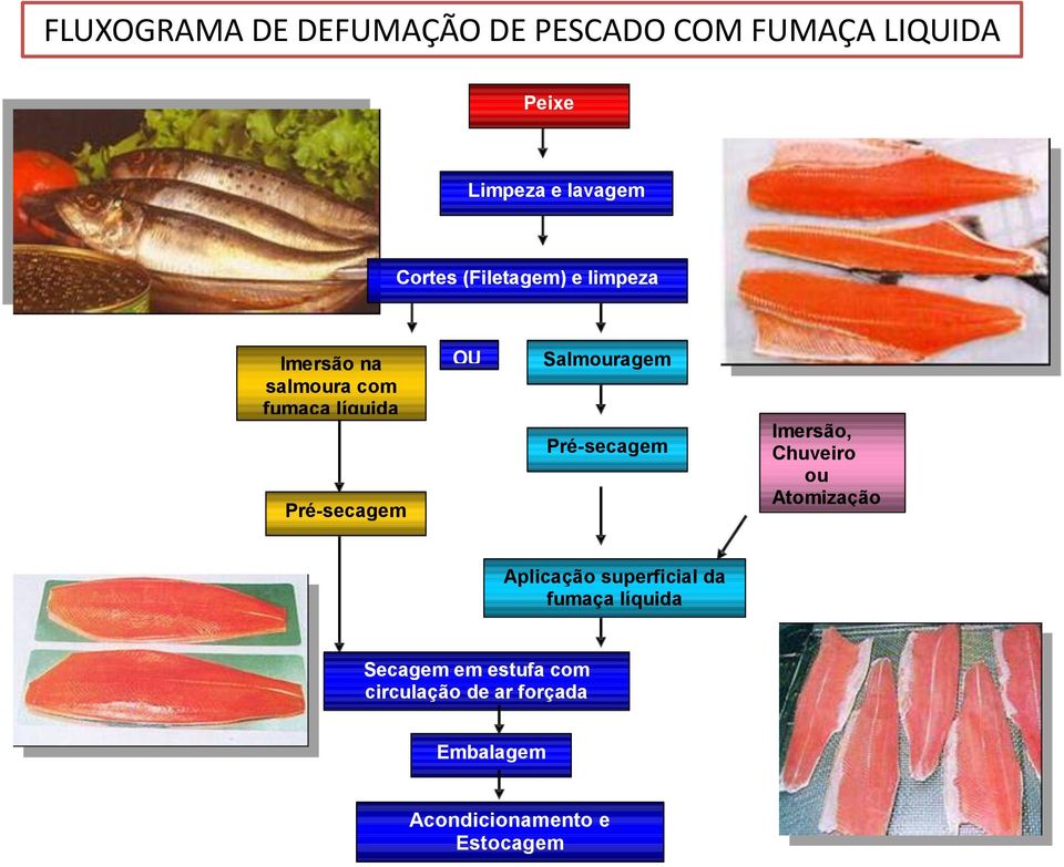 Salmouragem Pré-secagem Imersão, Chuveiro ou Atomização Aplicação superficial da