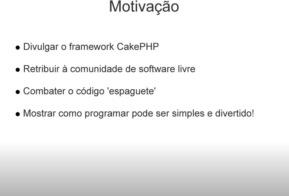 Combater o código 'espaguete' Mostrar