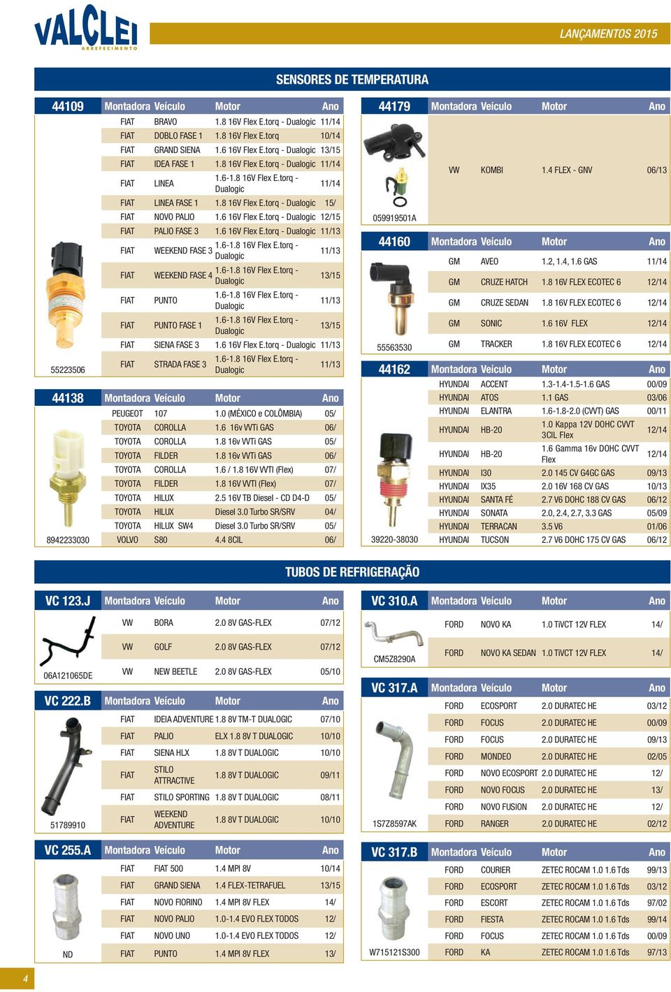 torq - 12/15 PALIO FASE 3 1.6 16V Flex E.torq - 11/13 WEEKEND FASE 3 11/13 WEEKEND FASE 4 13/15 PUNTO 11/13 PUNTO FASE 1 13/15 SIENA FASE 3 1.6 16V Flex E.torq - 11/13 STRADA FASE 3 11/13 44138 Montadora Veículo Motor Ano PEUGEOT 107 1.