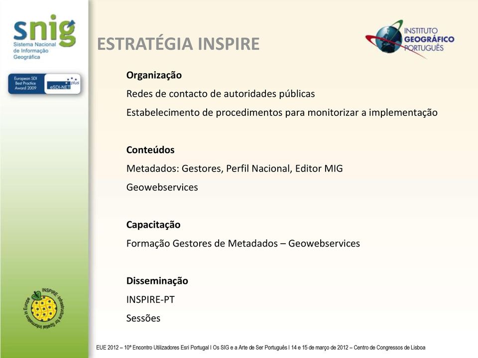 Metadados: Gestores, Perfil Nacional, Editor MIG Geowebservices Capacitação