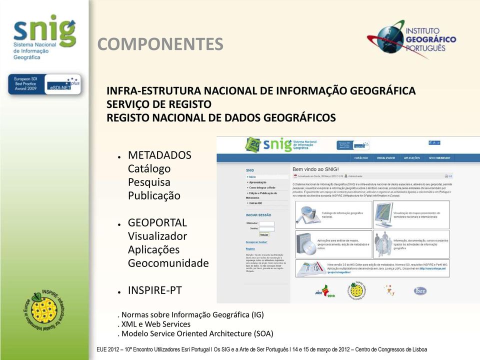GEOPORTAL Visualizador Aplicações Geocomunidade INSPIRE-PT.