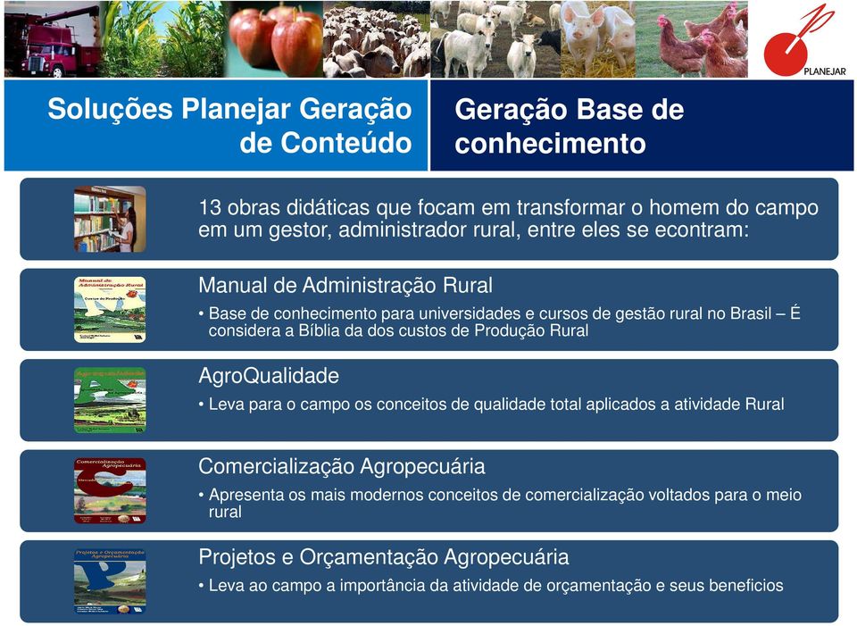 de Produção Rural AgroQualidade Leva para o campo os conceitos de qualidade total aplicados a atividade Rural Comercialização Agropecuária Apresenta os mais