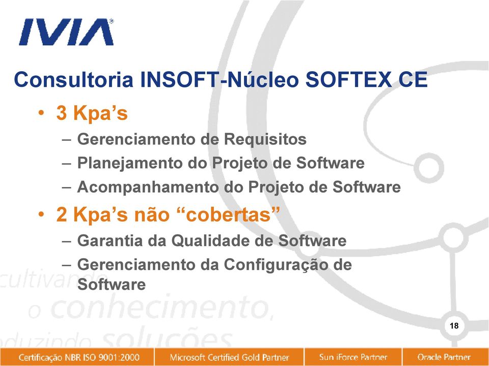 do Projeto de Software 2 Kpa s não cobertas Garantia da