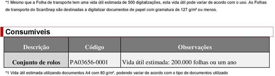 As Folhas de transporte do ScanSnap são destinadas a digitalizar documentos de papel com gramatura de 127 g/m² ou menos.