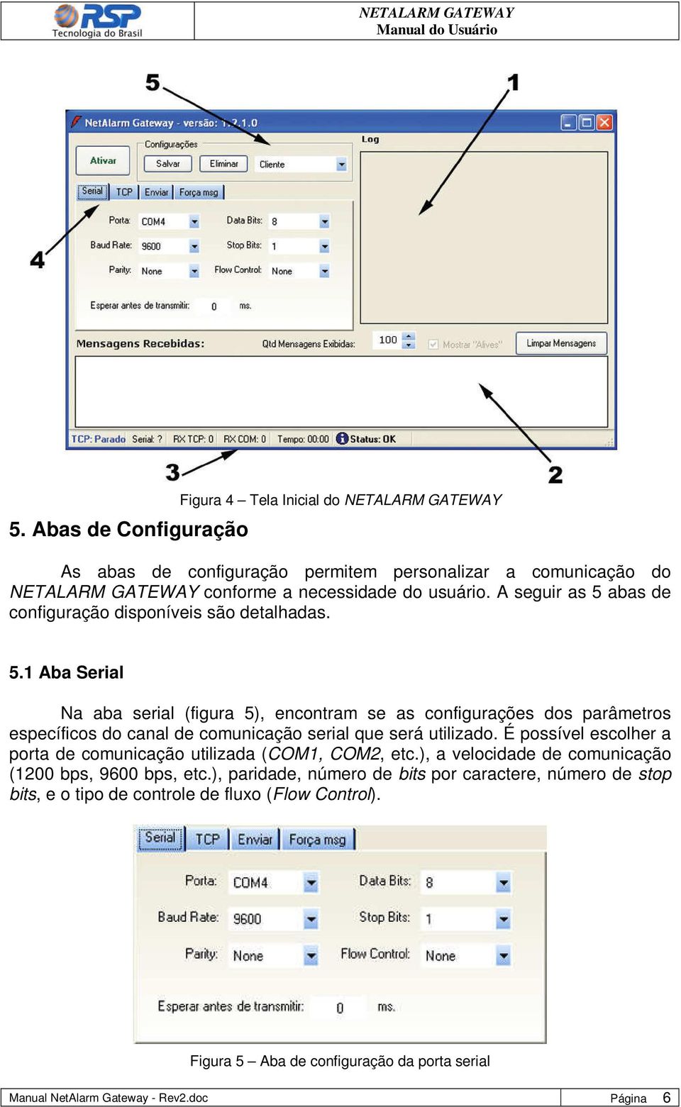 É possível escolher a porta de comunicação utilizada (COM1, COM2, etc.), a velocidade de comunicação (1200 bps, 9600 bps, etc.