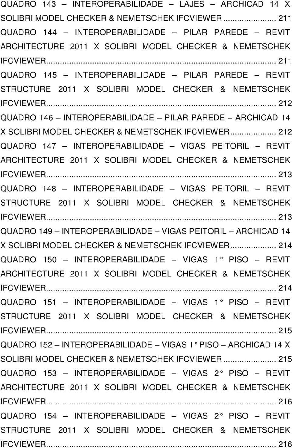 .. 211 QUADRO 145 INTEROPERABILIDADE PILAR PAREDE REVIT STRUCTURE 2011 X SOLIBRI MODEL CHECKER & NEMETSCHEK IFCVIEWER.