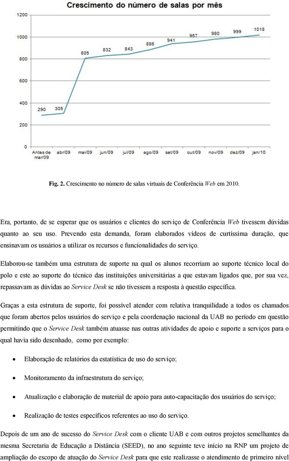 Elaborou-se também uma estrutura de suporte na qual os alunos recorriam ao suporte técnico local do polo e este ao suporte do técnico das instituições universitárias a que estavam ligados que, por