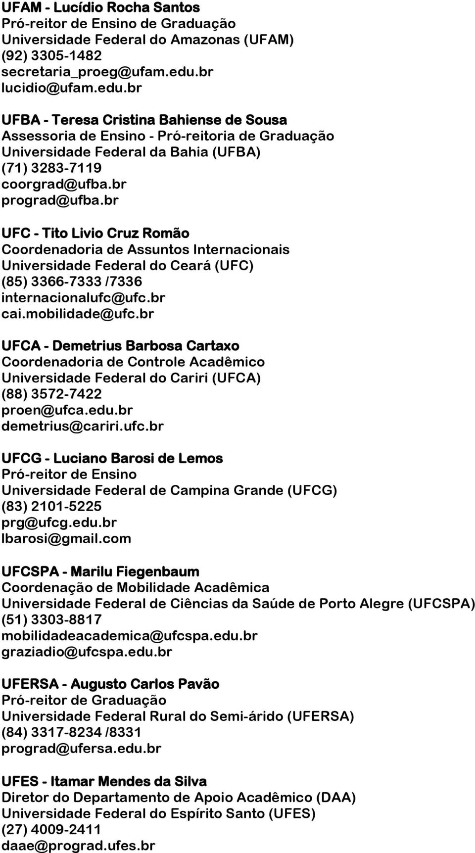 br UFC - Tito Livio Cruz Romão Coordenadoria de Assuntos Internacionais Universidade Federal do Ceará (UFC) (85) 3366-7333 /7336 internacionalufc@ufc.br cai.mobilidade@ufc.