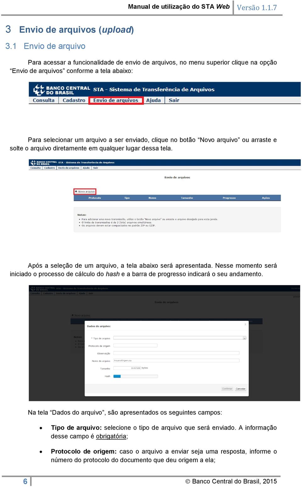 botão Novo arquivo ou arraste e solte o arquivo diretamente em qualquer lugar dessa tela. Após a seleção de um arquivo, a tela abaixo será apresentada.