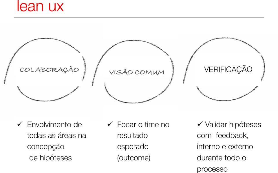 concepção " de hipóteses ü Focar o time no resultado esperado