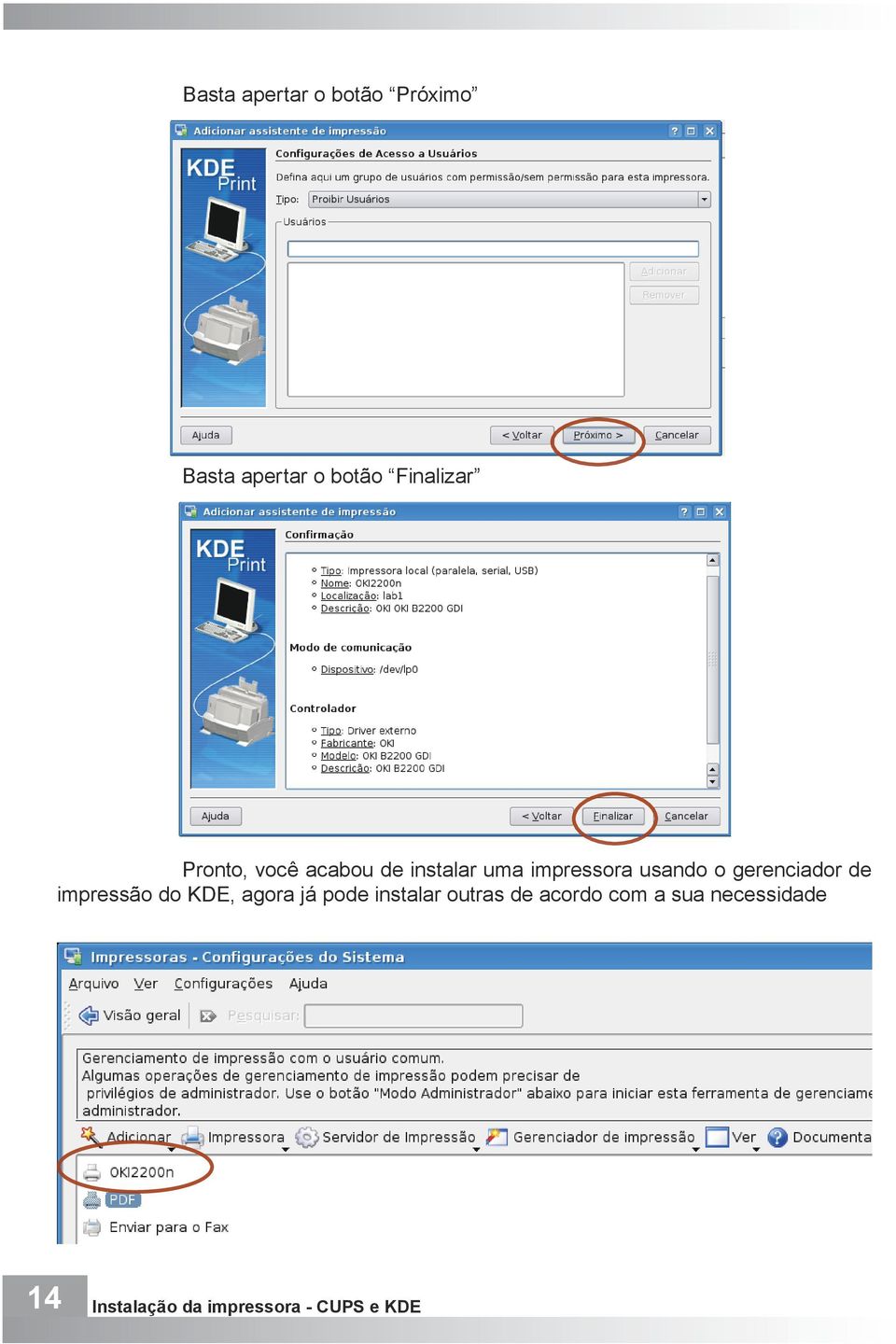 gerenciador de impressão do KDE, agora já pode instalar outras