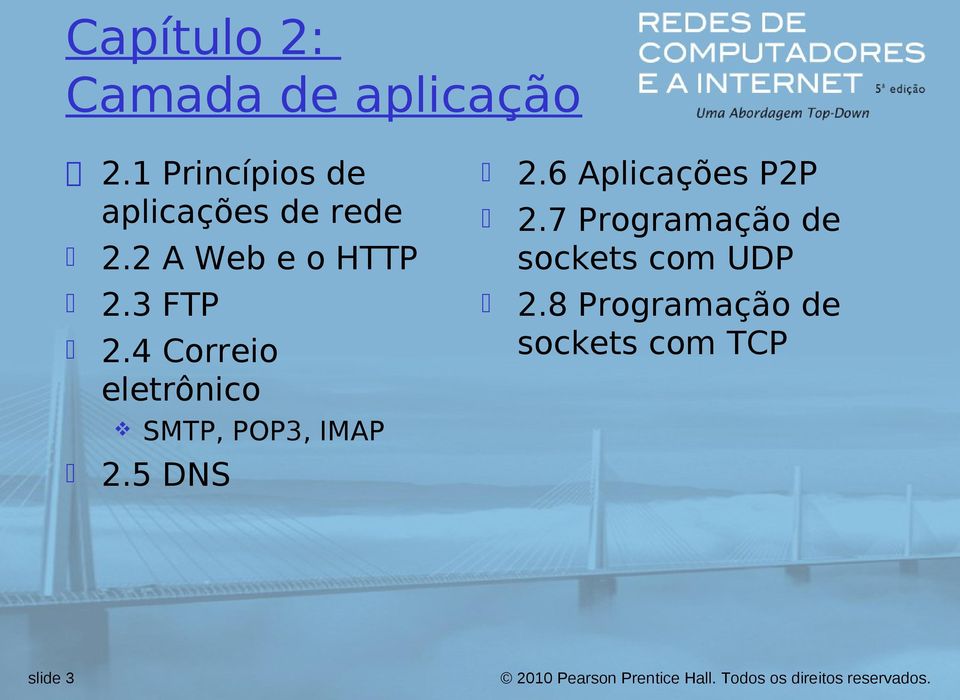 3 FTP 2.4 Correio eletrônico SMTP, POP3, IMAP 2.
