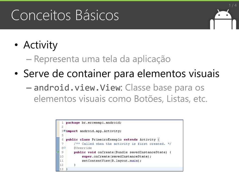 elementos visuais android.view.