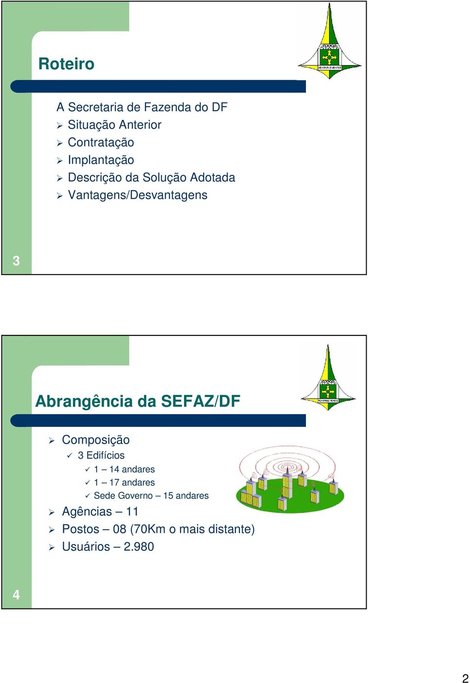 Abrangência da SEFAZ/DF Composição 3 Edifícios 1 14 andares 1 17