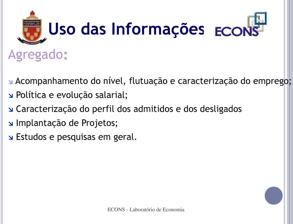 salarial; Caracterização do perfil dos admitidos e dos