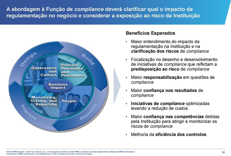 reflictam a predisposição ao risco de compliance Maior responsabilização em questões de compliance Maior confiança nos resultados de compliance Iniciativas de compliance