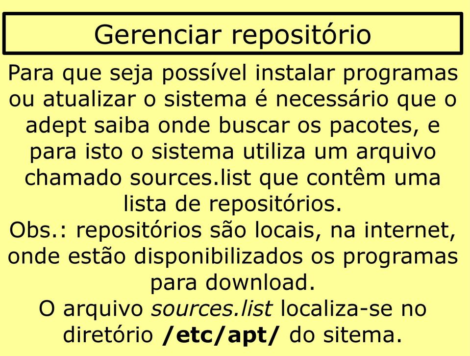 list que contêm uma lista de repositórios. Obs.