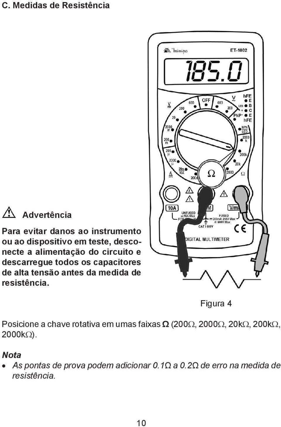 medida de resistência.