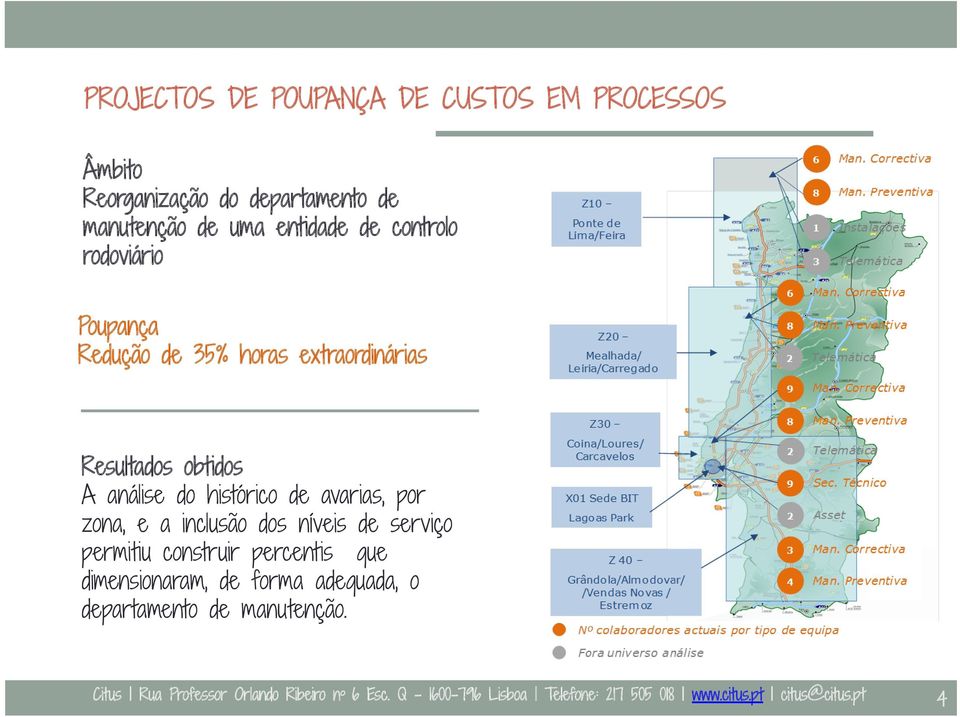 permitiu construir percentis que dimensionaram, de forma adequada, o departamento de manutenção.