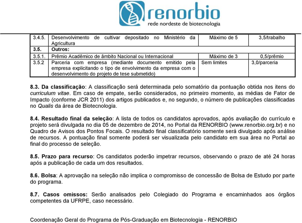 Em caso de empate, serão considerados, no primeiro momento, as médias de Fator de Impacto (conforme JCR 2011) dos artigos publicados e, no segundo, o número de publicações classificadas no Qualis da