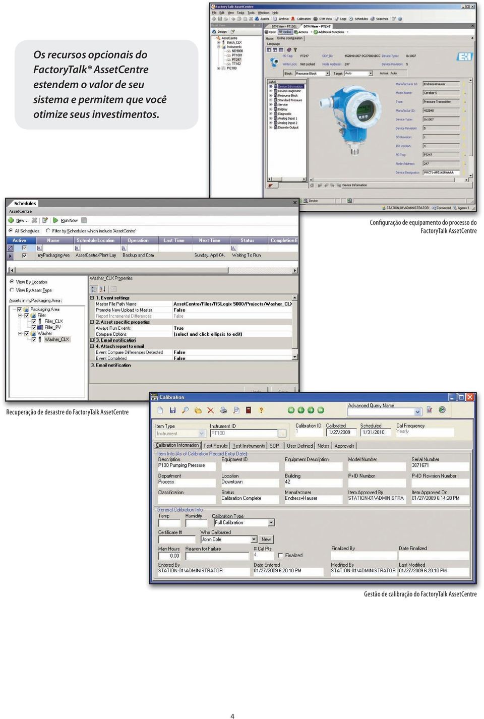 Configuração de equipamento do processo do FactoryTalk AssetCentre