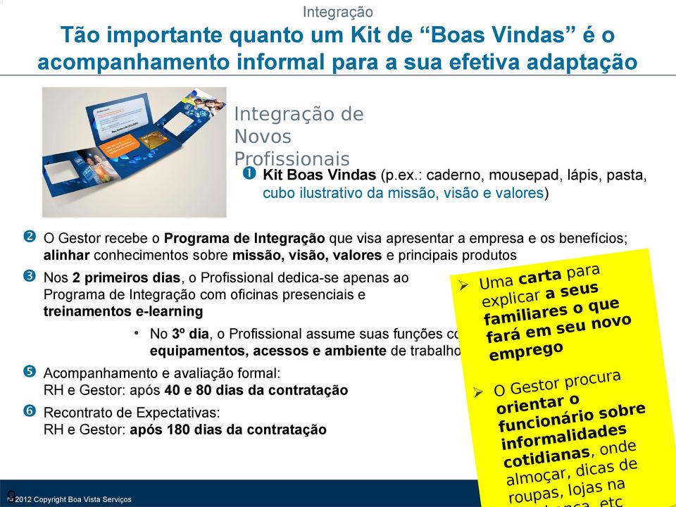 missão, visão, valores e principais produtos rta para a c a m U a seus Programa de Integração com oficinas presenciais e explicar s o que treinamentos e-learning e r a i l i fa m novo u e s m No 3º