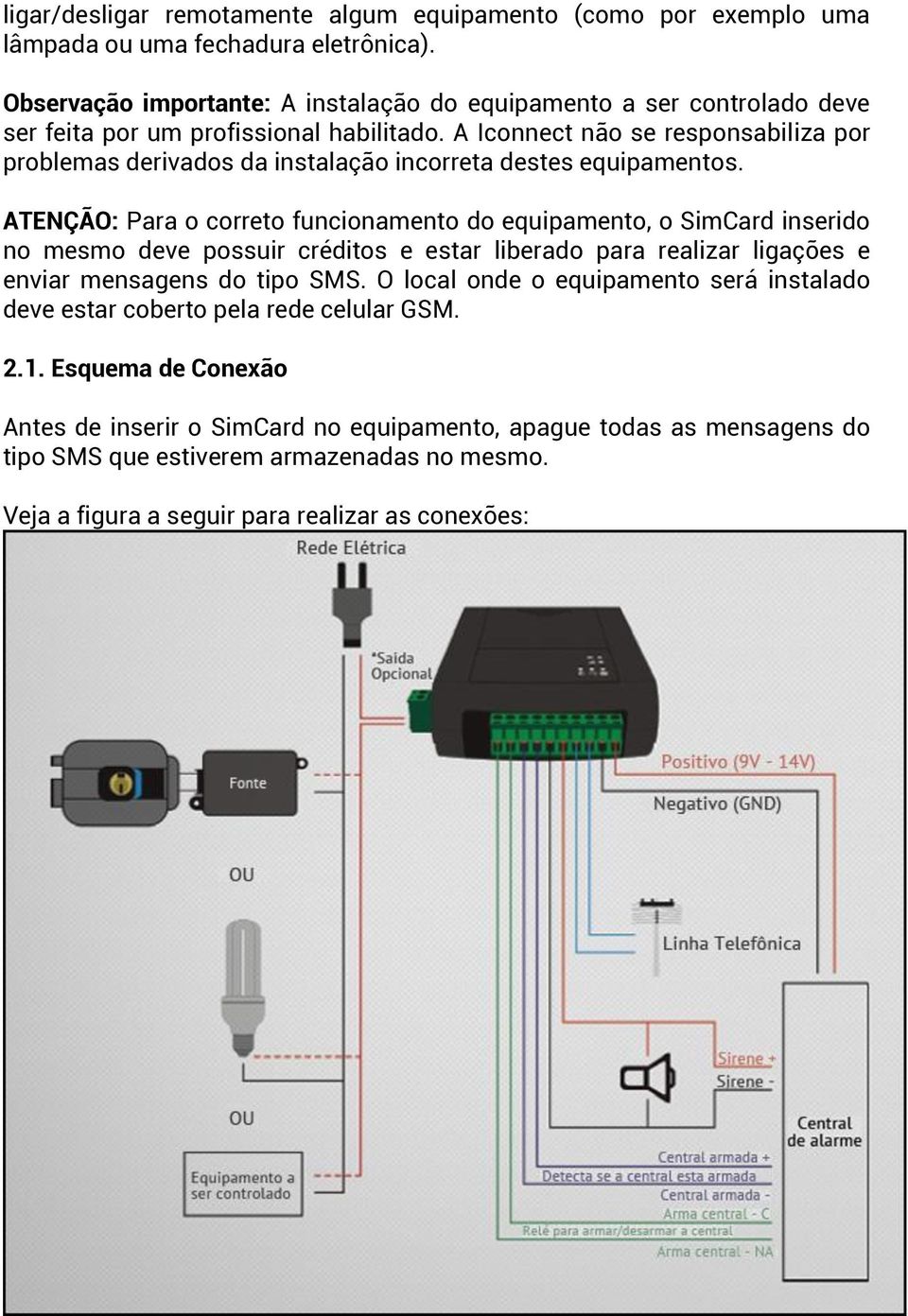 A Iconnect não se responsabiliza por problemas derivados da instalação incorreta destes equipamentos.