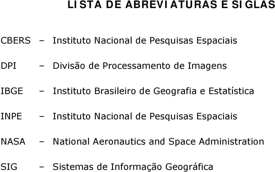 Instituto Brasileiro de Geografia e Estatística Instituto Nacional de