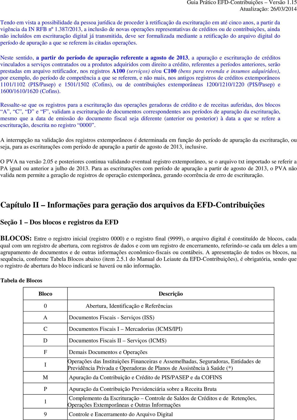 arquivo digital do período de apuração a que se referem às citadas operações.