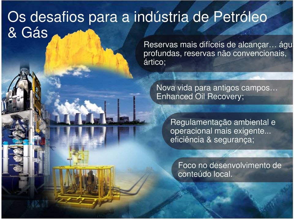 Enhanced Oil Recovery; Regulamentação ambiental e operacional mais exigente.