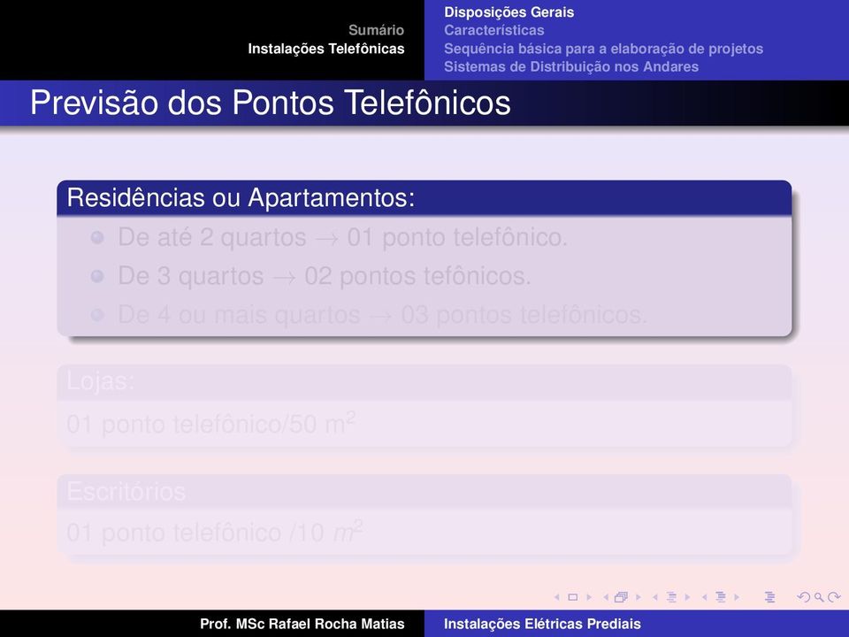 De 3 quartos 02 pontos tefônicos.