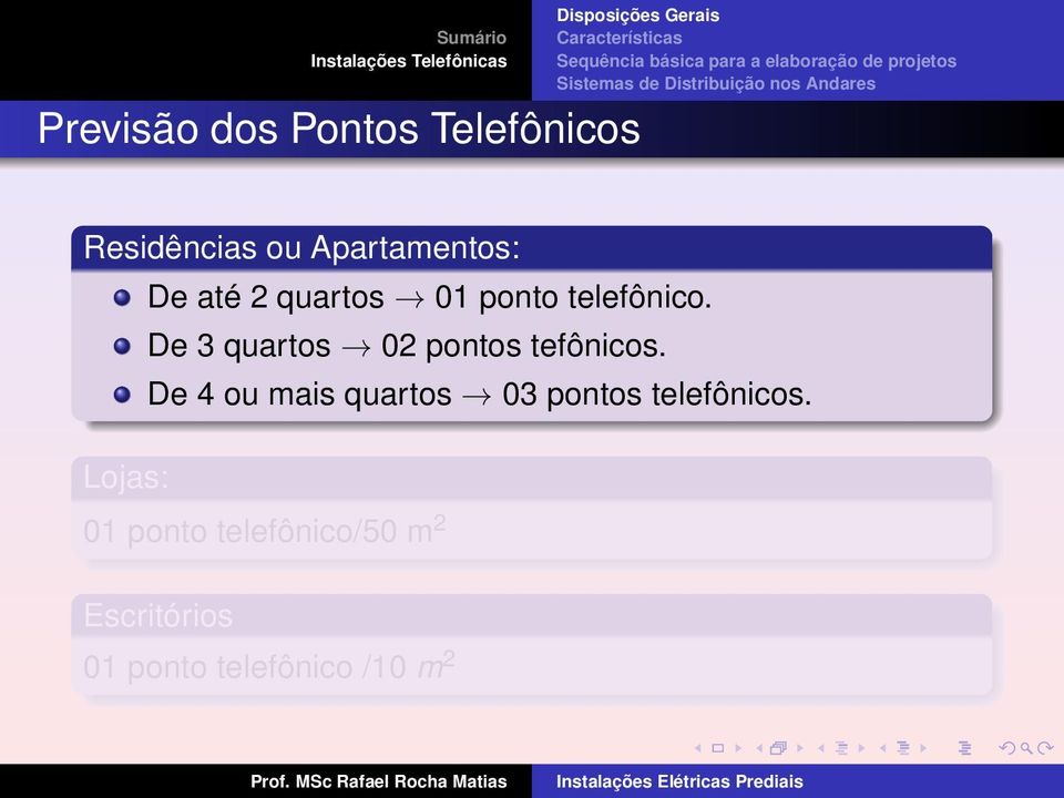 De 3 quartos 02 pontos tefônicos.