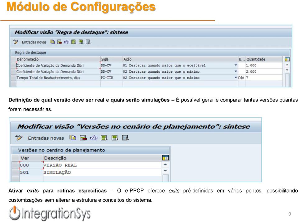 Ativar exits para rotinas especificas O e-ppcp oferece exits pré-definidas em