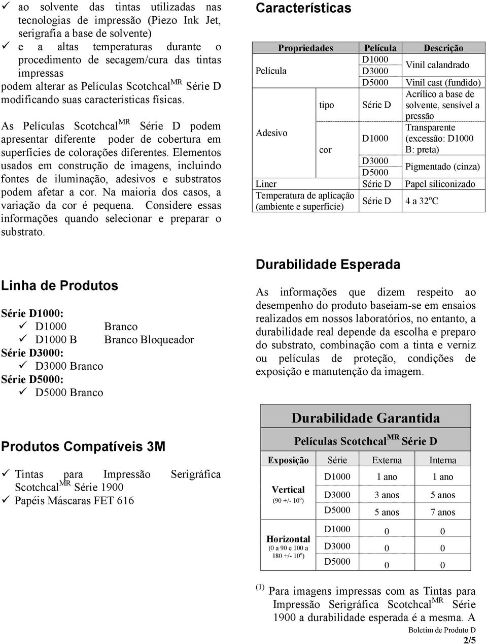 As Películas Scotchcal MR Série D podem apresentar diferente poder de cobertura em superfícies de colorações diferentes.