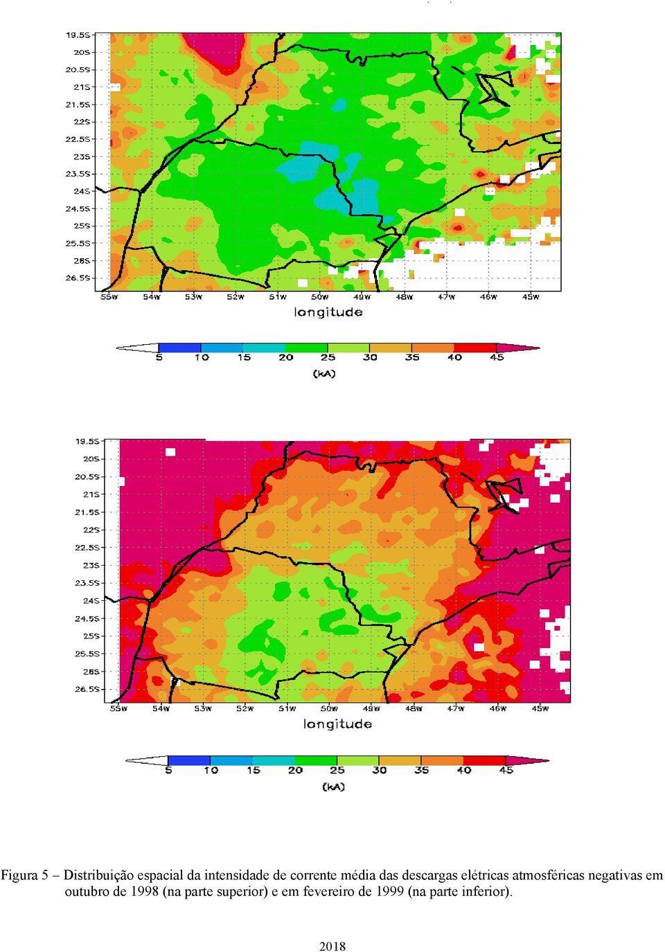 atmosféricas negativas em outubro de 1998 (na