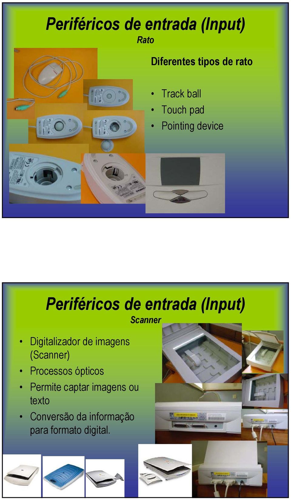 Scanner Digitalizador de imagens (Scanner) Processos ópticos