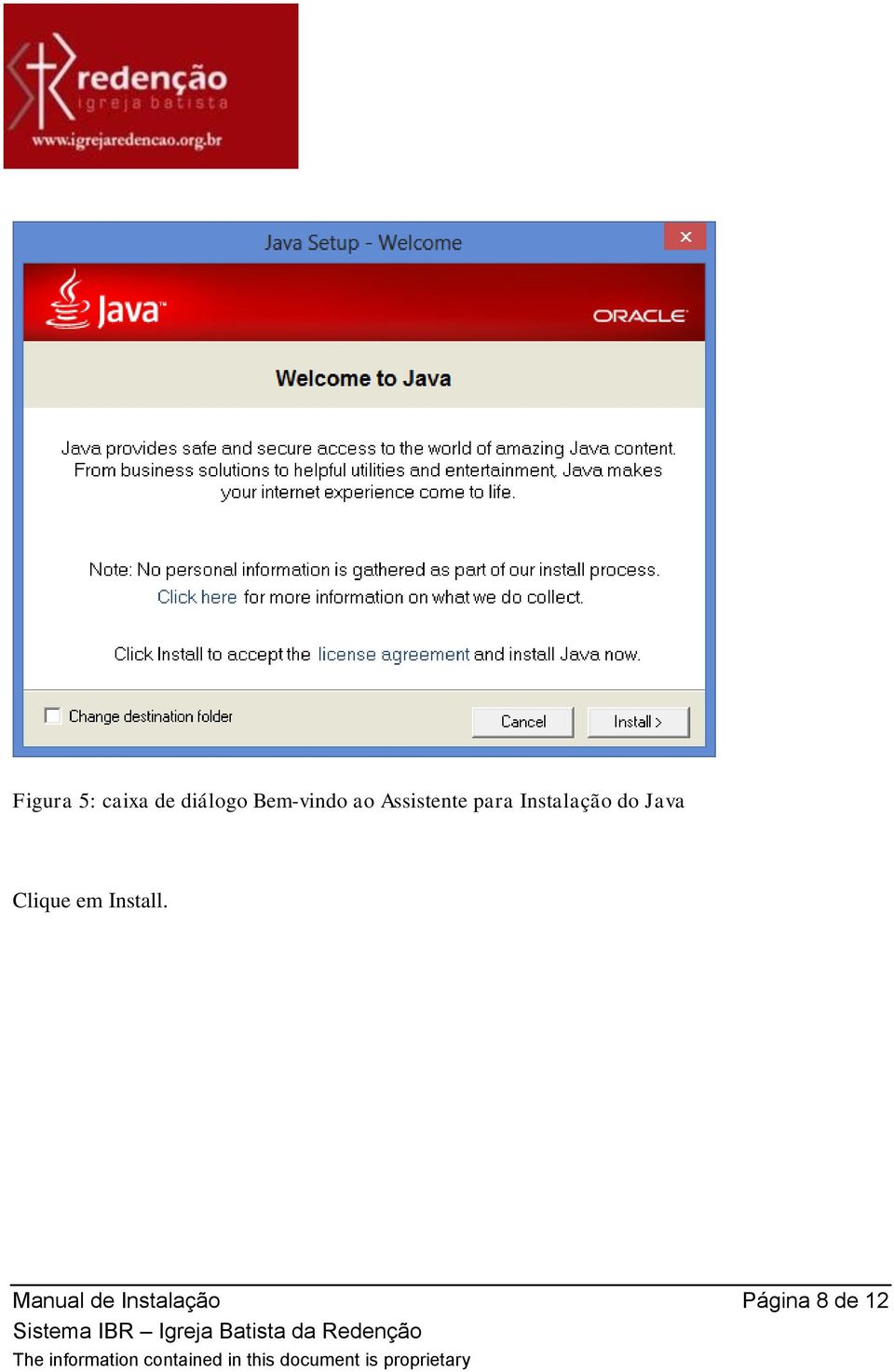 Instalação do Java Clique em