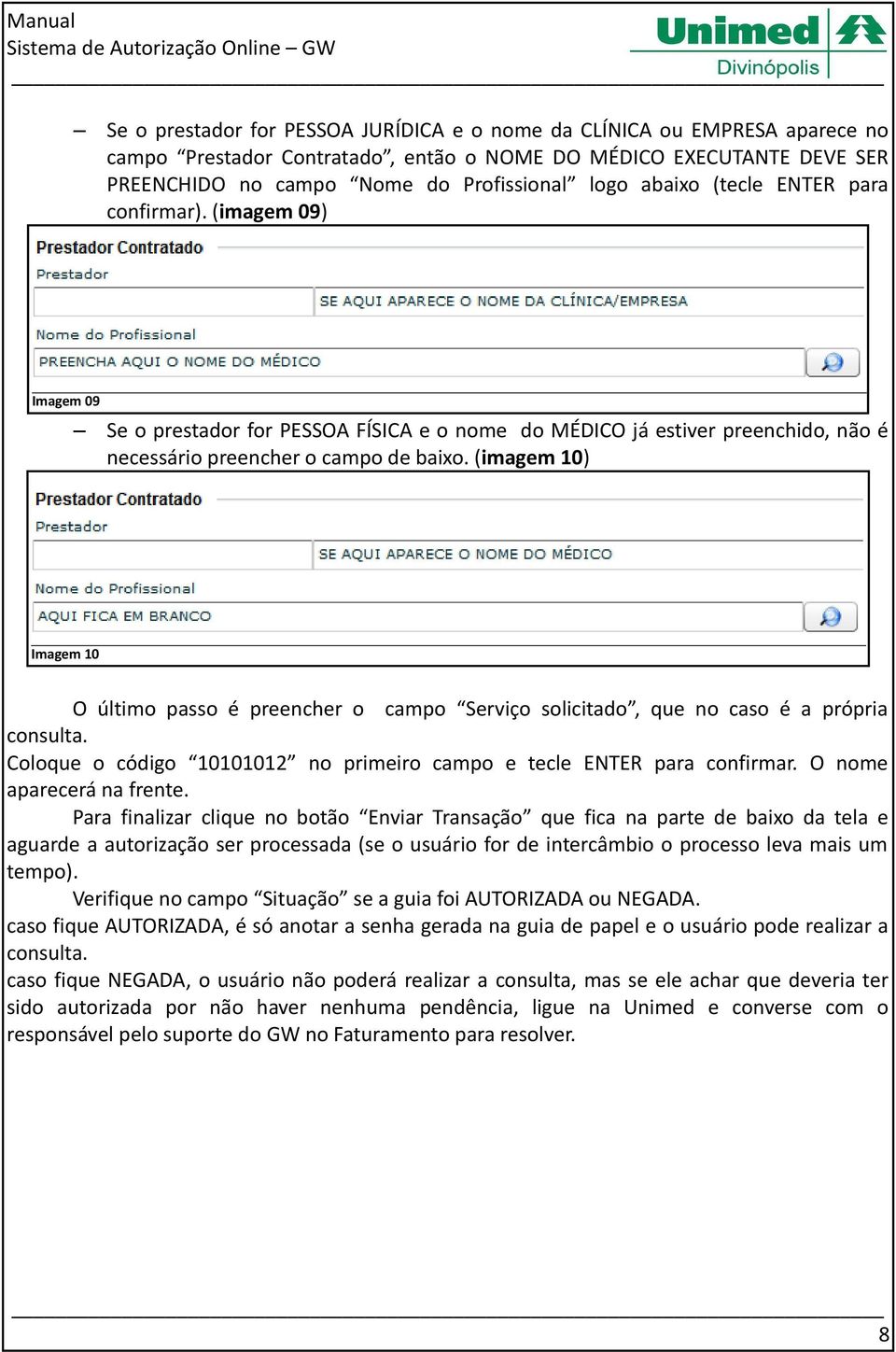 (imagem 10) Imagem 10 O último passo é preencher o campo Serviço solicitado, que no caso é a própria consulta. Coloque o código 10101012 no primeiro campo e tecle ENTER para confirmar.