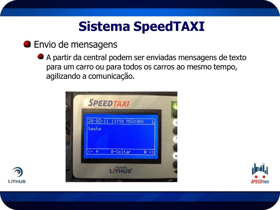 mensagens de texto para um carro ou para