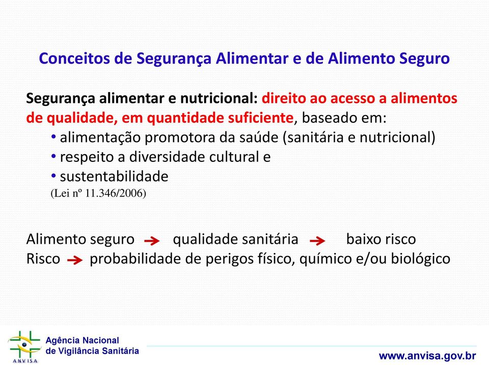 (sanitária e nutricional) respeito a diversidade cultural e sustentabilidade (Lei nº 11.