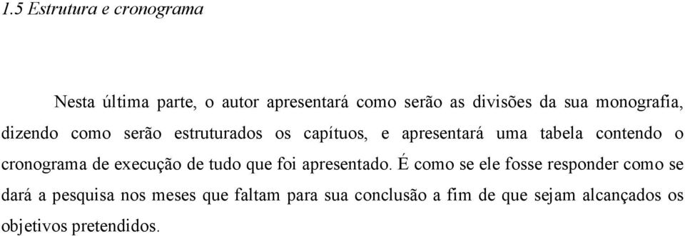 cronograma de execução de tudo que foi apresentado.