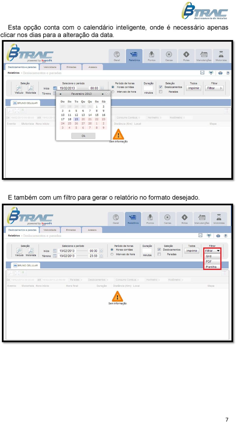 nos dias para a alteração da data.