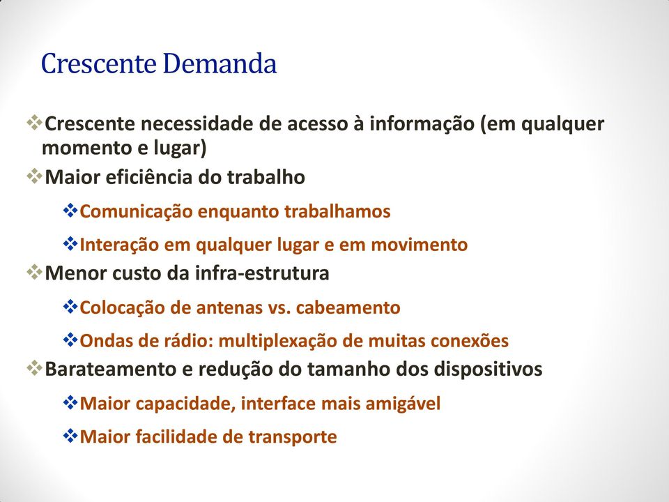 infra-estrutura Colocação de antenas vs.