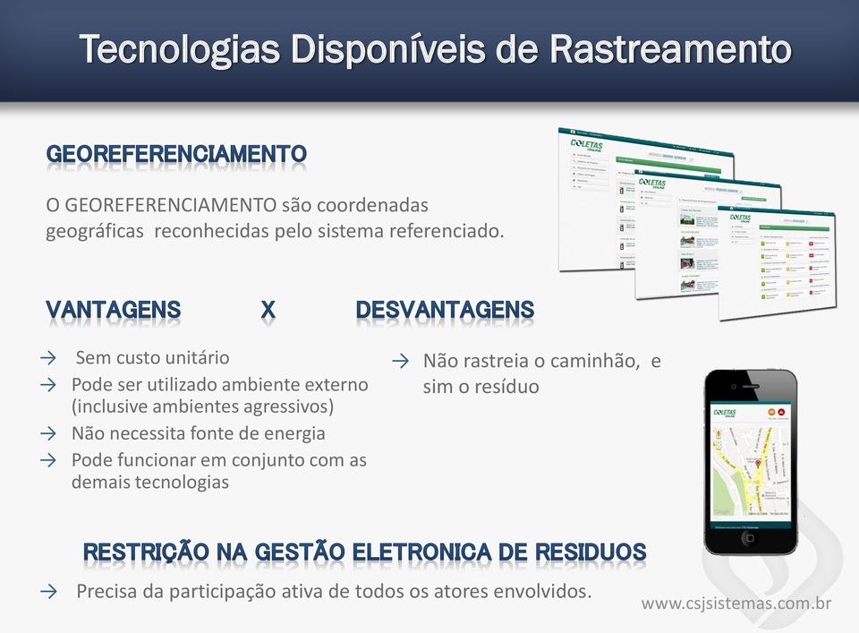 Sem custo unitário Pode ser utilizado ambiente externo (inclusive ambientes agressivos) Não