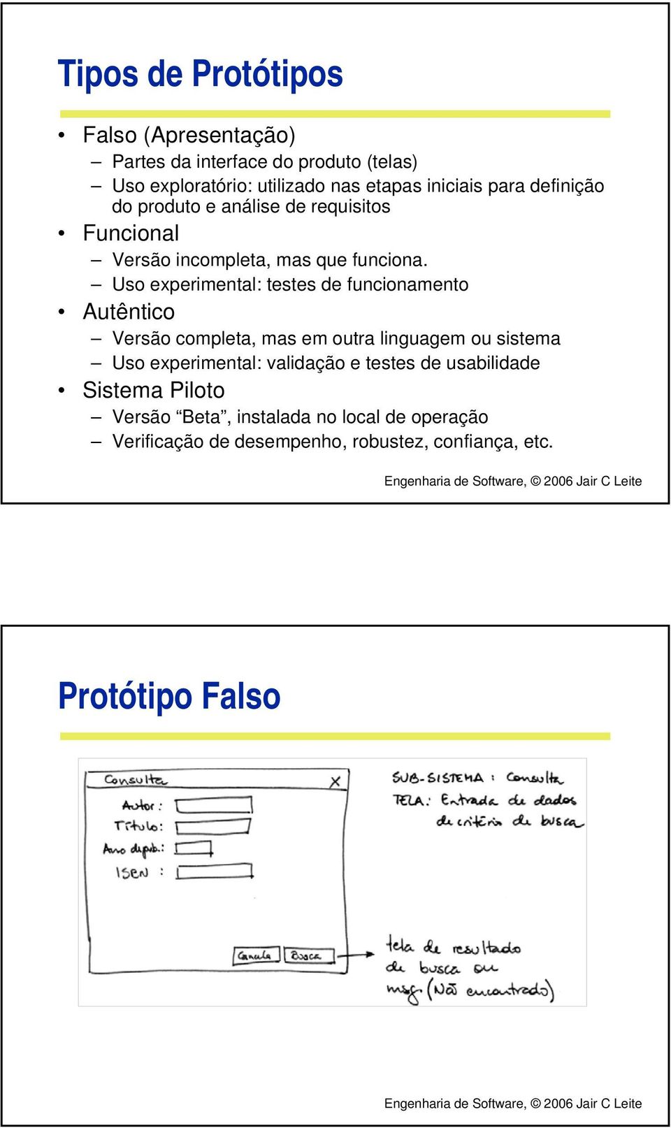 Uso experimental: testes de funcionamento Autêntico Versão completa, mas em outra linguagem ou sistema Uso experimental: