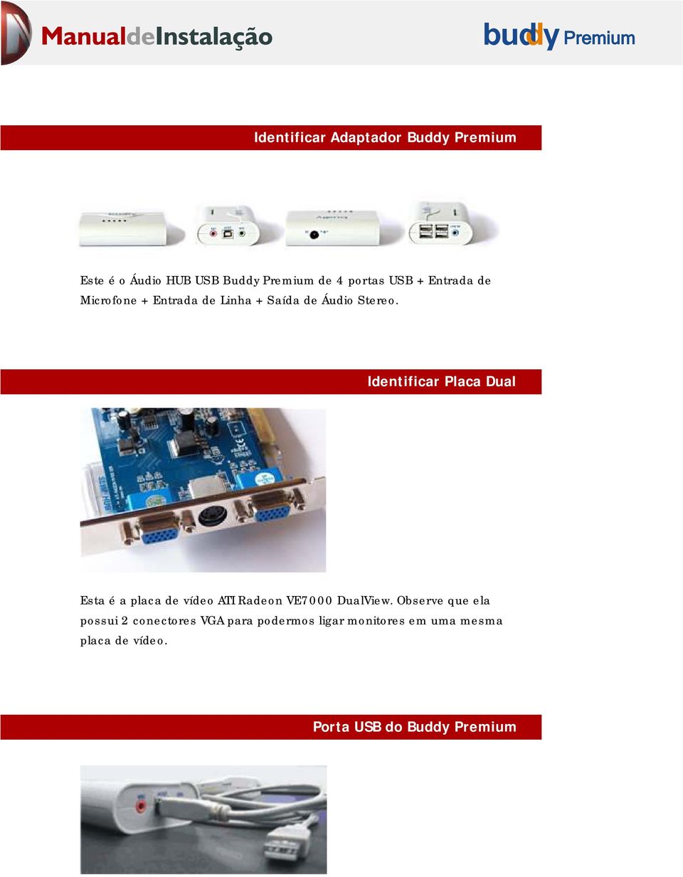 Identificar Placa Dual Esta é a placa de vídeo ATI Radeon VE7000 DualView.